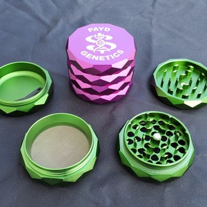 Custom Grinder With Any Photo, Color Print on Anodized Aluminum Alloy 5 Part Pollen Collector by BzaarSociety