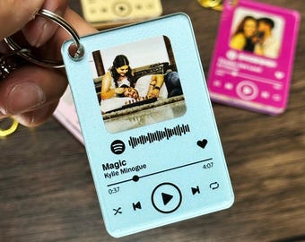 Personalized Photo Spotify Keychain – Custom Scannable Music Gift | Engagement Gift