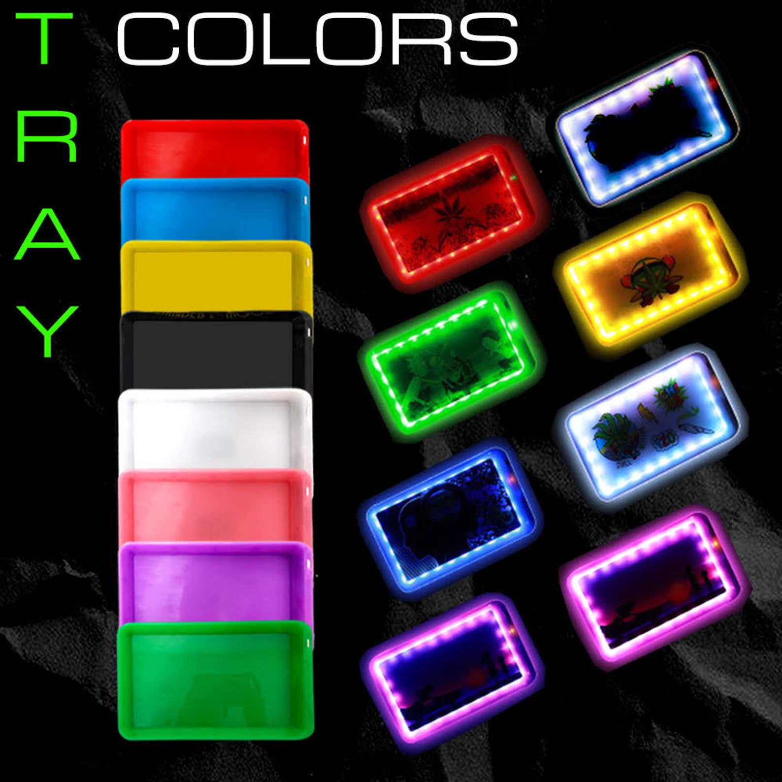 Custom Glow Tray Light up Rolling Tray and Rolling Tray Set Etsy