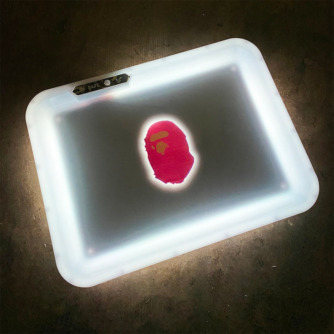 Glow Tray x Bape LED Rolling Tray A Bathing Ape White Etsy