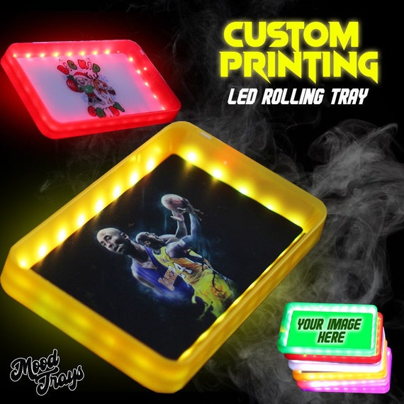 Custom Mini Glow LED Rolling Tray - Custom Rolling Tray - Design Your Own  Personalized Rolling Tray