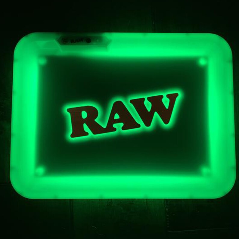 Raw X Glow Tray LED Rolling Glow Tray Custom Glowing Tray Etsy Canada