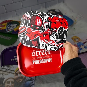 Custom Photo Tin Tray with Magnetic Lid – Personalized Rolling Tray Gift | 7"x5.5"