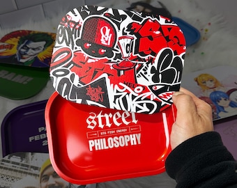 Custom Photo Tin Tray with Magnetic Lid – Personalized Rolling Tray Gift | 7"x5.5"