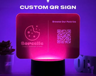 Aangepast led QR-codebord | Gepersonaliseerde zakelijke display van acryl