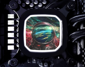 Custom AIO Cover, High-Reflective UV Ink, Acrylic, Corsair Hydro Series