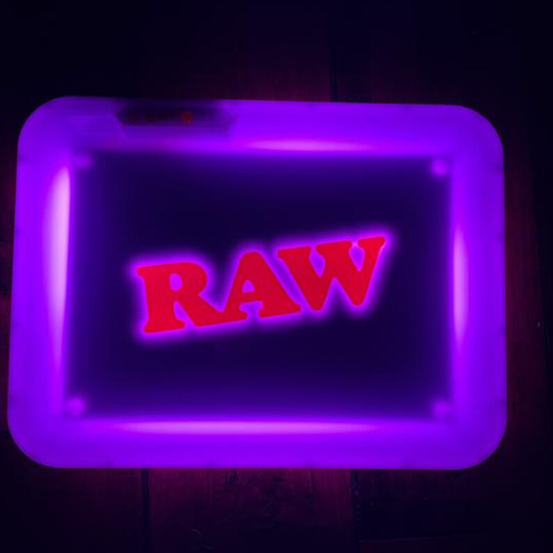 Raw X Glow Tray LED Rolling Glow Tray Custom Glowing Tray Etsy