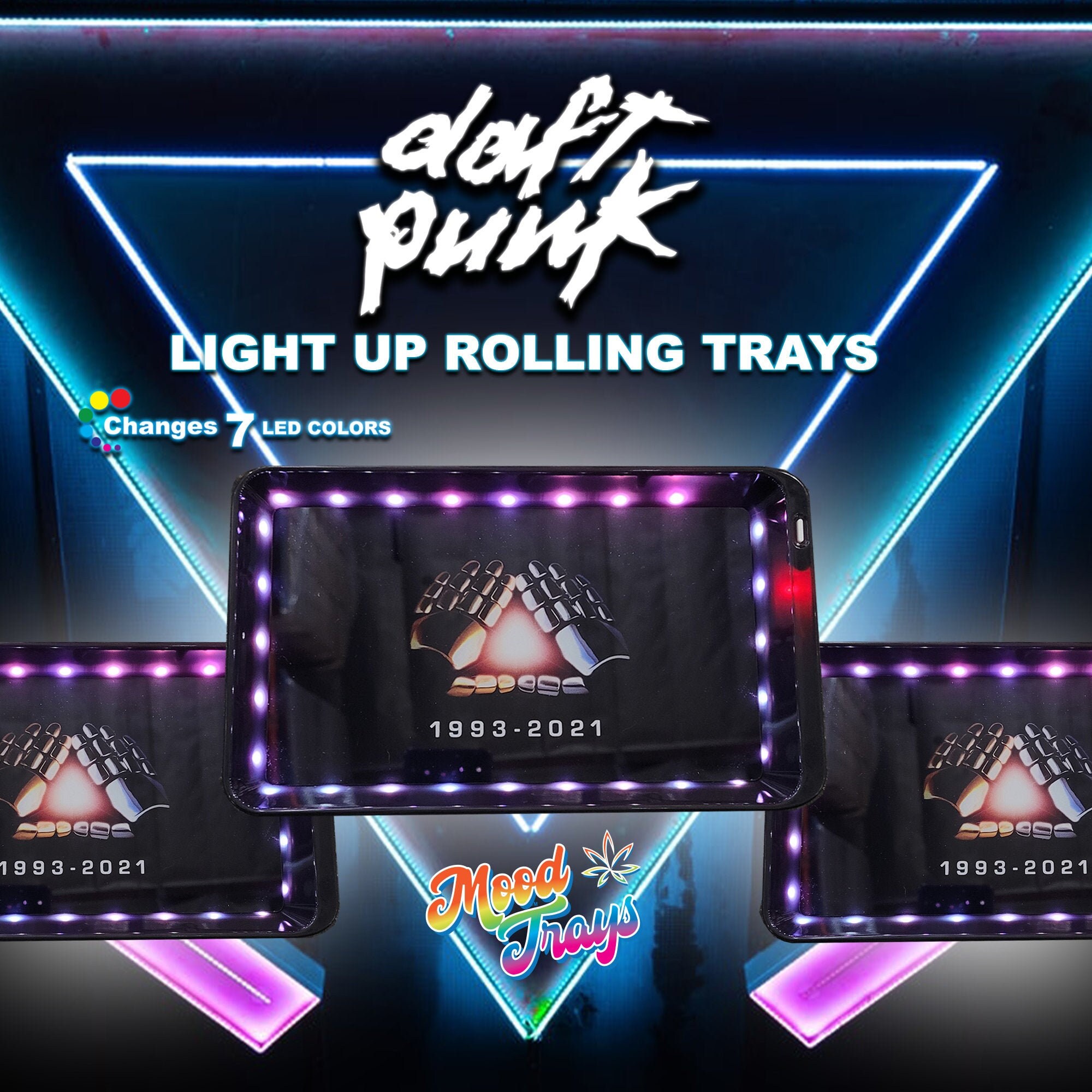 Daft Punk Glow Tray Rolling Tray Print Full Color Daft Punk Etsy