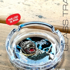 Personalized Ashtray, Customizable Glass Ash Tray, Holiday Gift for Smoker by BzaarSociety