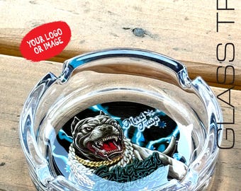 Personalized Glass Ashtray, Custom Photo Ash Tray, Smoker Gift