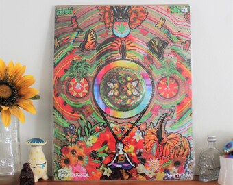 DAY TRIP #1003 Collage Art Print / Poster 11x14&quot; - Unique Green Red Orange Psychedelic Art Print - 11 x 14 Inch Print - Perfect for Framing!