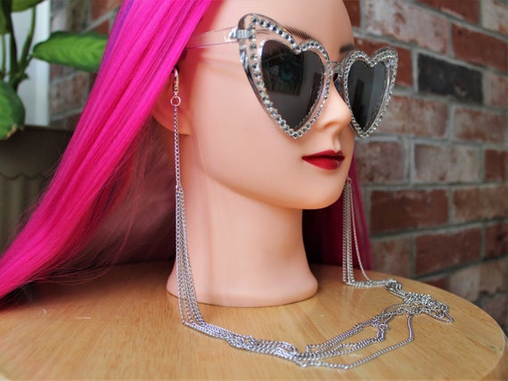 Layered Silver Colored Chains - Silver Glasses / Mask Chain  display picture 1