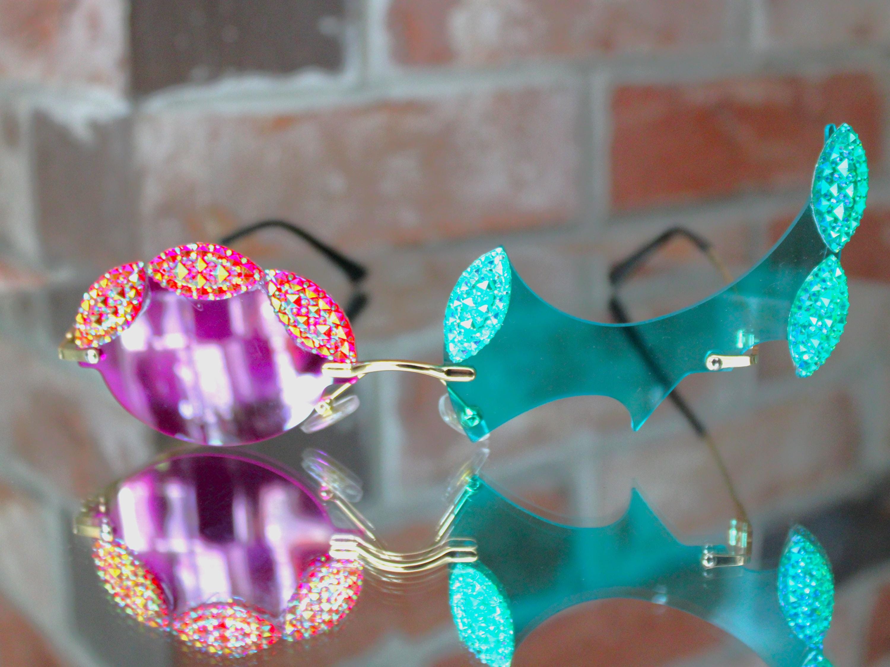 5G - Asymmetrical Irregular Shaped Frame Sunglasses W Purple/pink ...