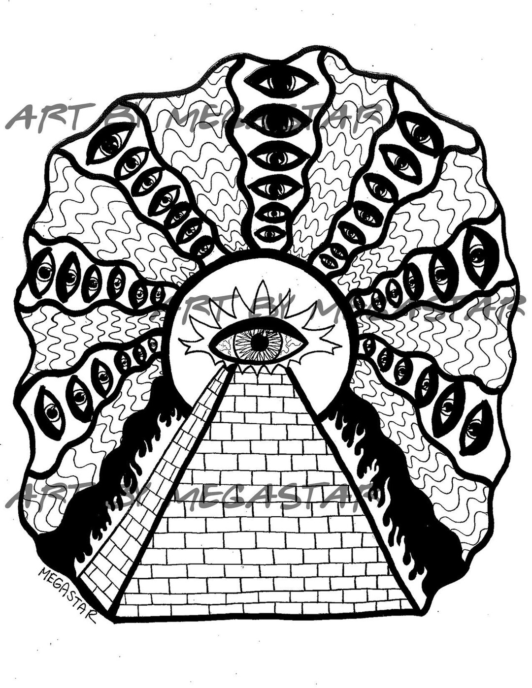 Download Printable Coloring Book Page - Illuminati Pyramid Coloring ...