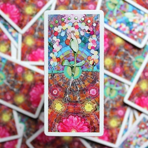 BLOSSOM - Psychedelic Plant Sprouting into Colorful Bubbles Vinyl Sticker - Kaleidoscopic Stickers - Waterproof & Weatherproof Sticker