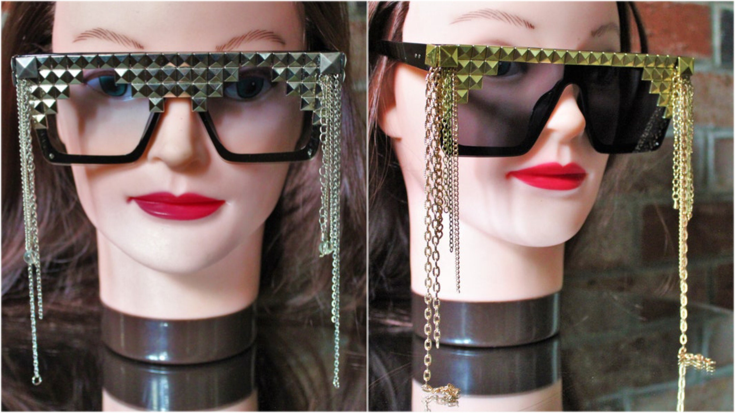 Stylish Silver and Gold Embellished Sunglasses Hillcrest Sunglasses embellished with crystals from  main image 2