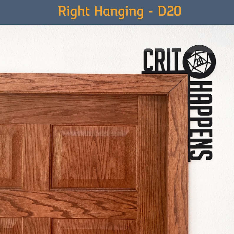 Makes a great gift for D/&D groups Crit Happens D20 Door Sign