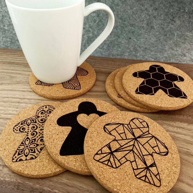 Meeple Board Game Coasters  Great for board gamer gifts or image 1