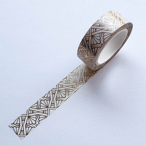 Washi Tape/ Craft Tape- Gold Art Deco Pattern