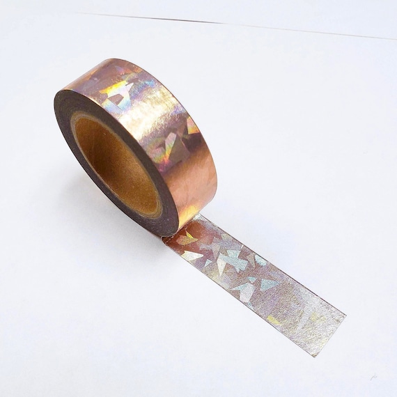 Rose Gold Holographic Foil Metallic Washi Tape 15mm X 10m 