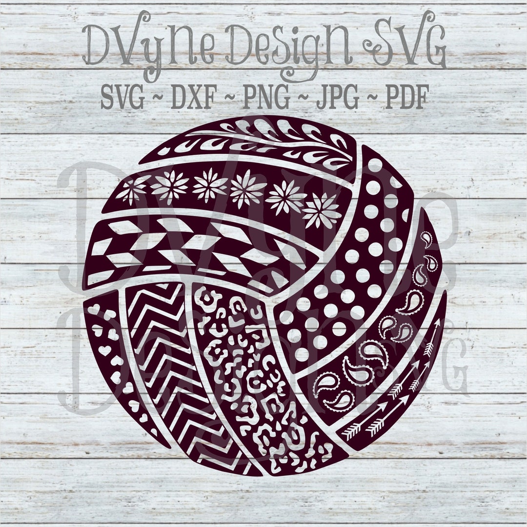 Volleyball SVG, Volleyball Mandala Cut File for Silhouette or Cricut