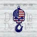 Crane Operator Skull American Flag Ball and Hook SVG Digital Cut File ...