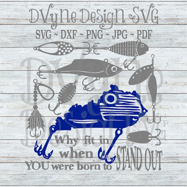 Fishing SVG, Kentucky Fisherman SVG for Silhouette or Cricut, Ky Fishing Lure PNG for Sublimation, Ky Fisherman Gifts, Instant Download