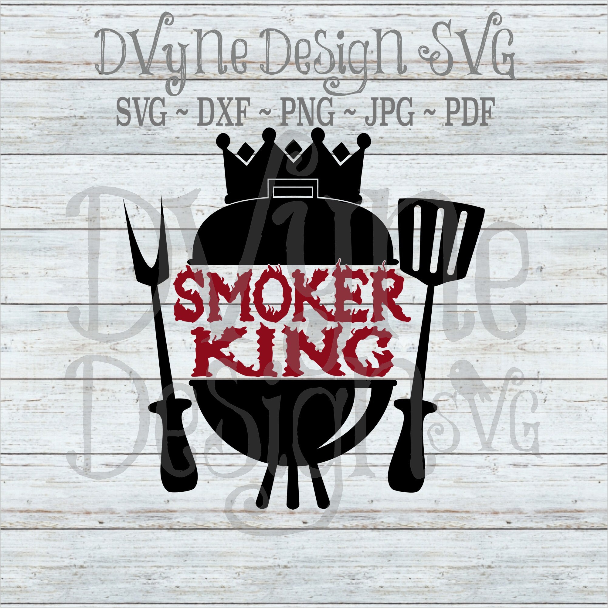 Smoker King SVG for Silhouette or Cricut Machine Father's Etsy Australia