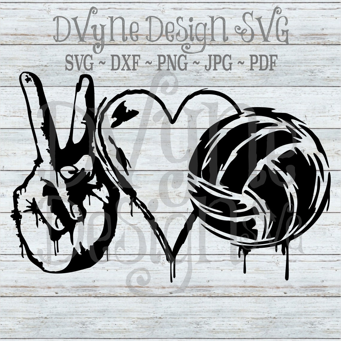 Download Peace Love Volleyball SVG for Silhouette or Cricut Grunge | Etsy