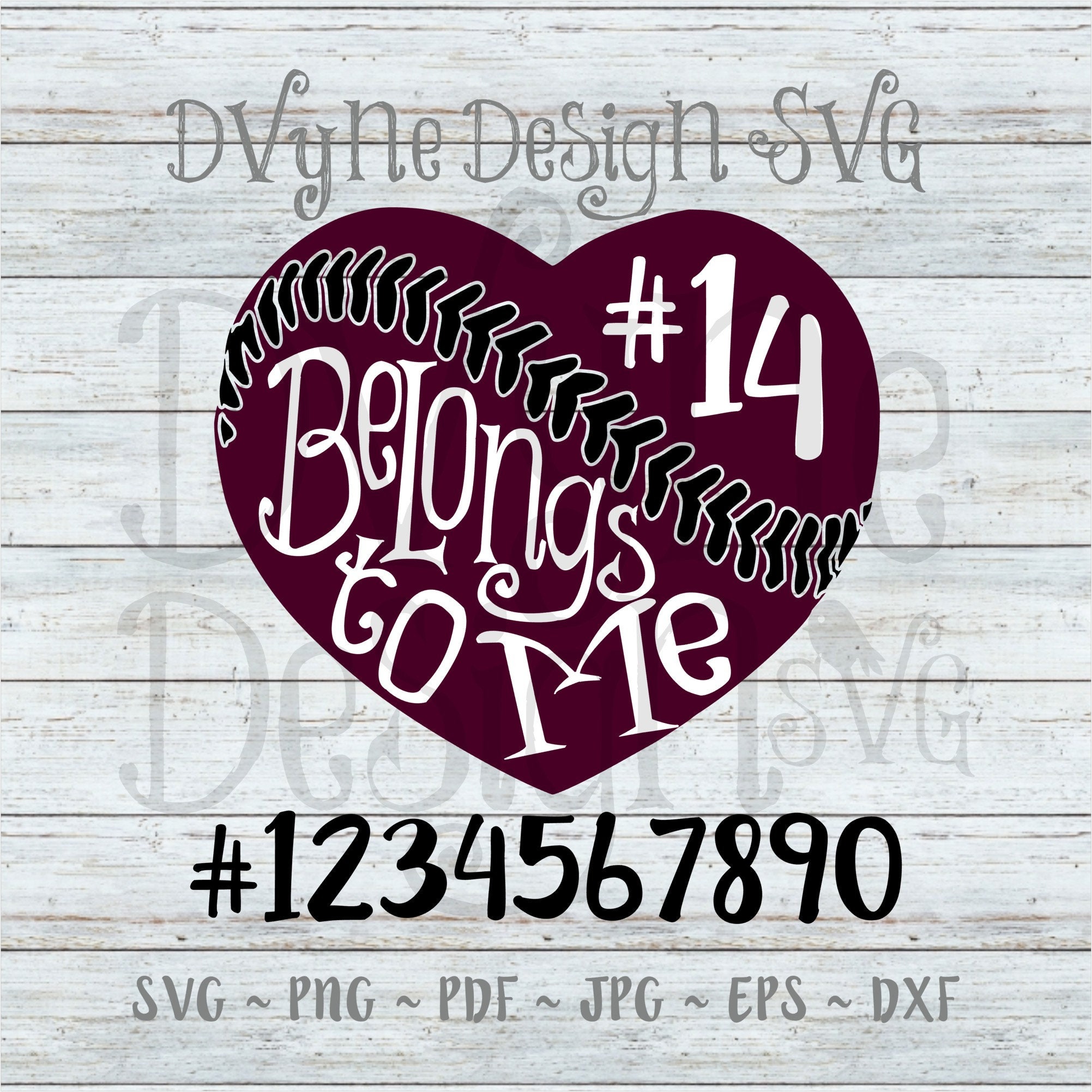 Download Baseball Heart Mom Or Girlfriend Svg Personalized Baseball Etsy