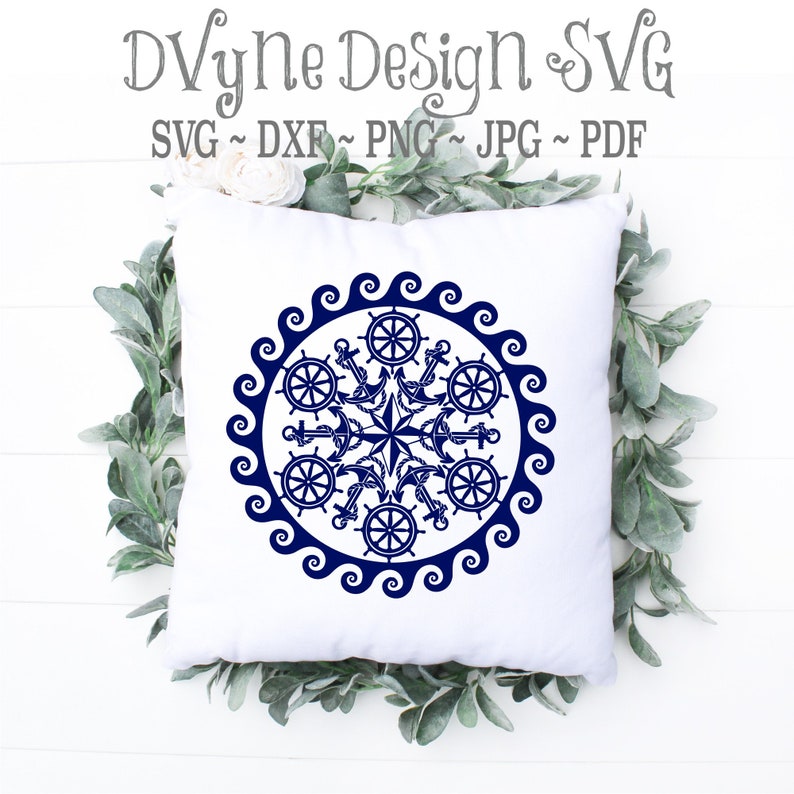 Download Nautical Mandala SVG Anchor and Ship's Wheel Digital Cut ...