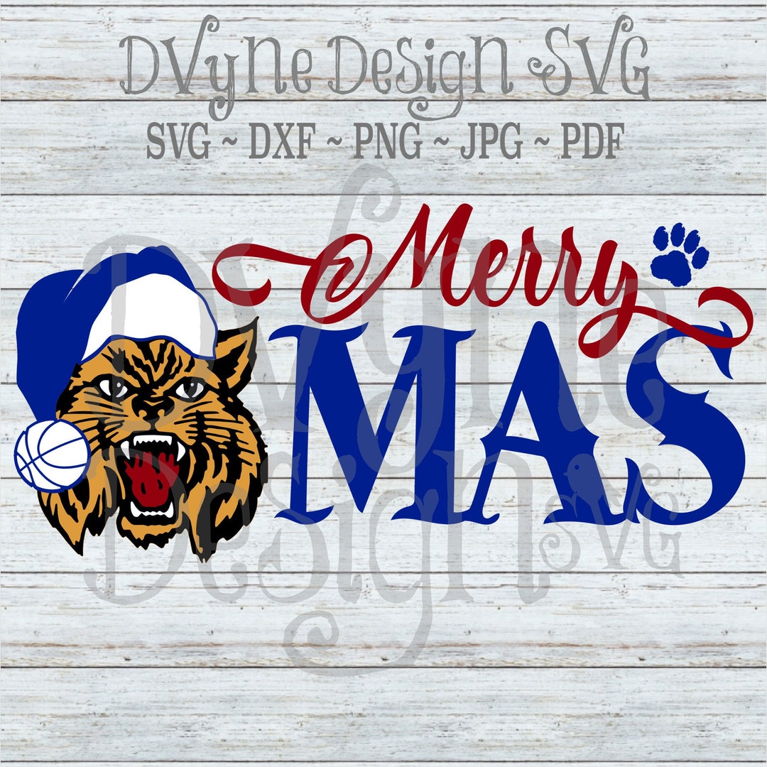 Christmas Wildcat SVG Wildcat Christmas SVG for Silhouette or Etsy