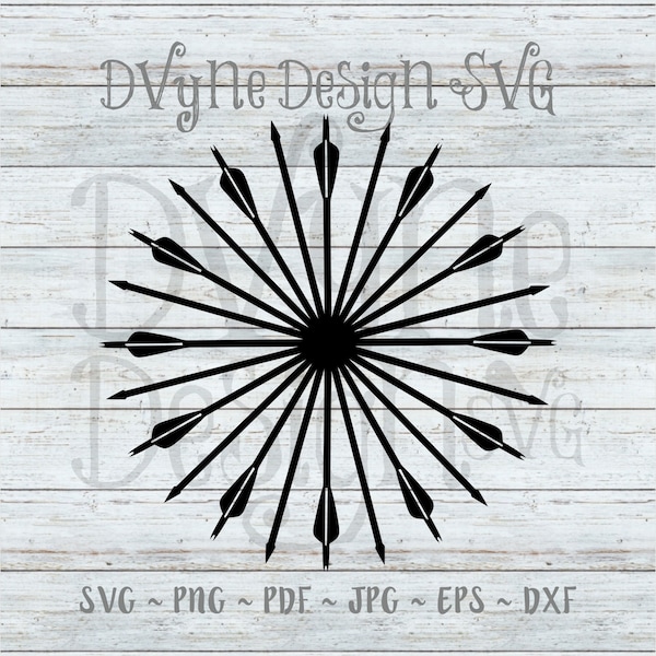 Archery SVG, Arrow split monogram frame for Silhouette or Cricut, Archery PNG for Sublimation, Customizable Archery design, Instant Download