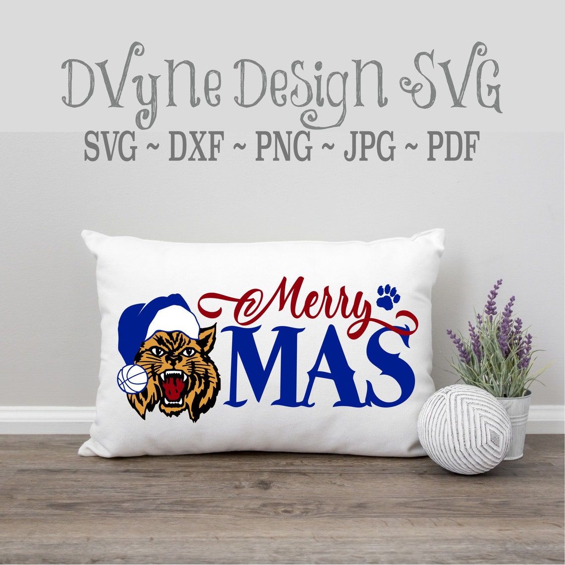 Christmas Wildcat SVG Wildcat Christmas SVG for Silhouette or Etsy