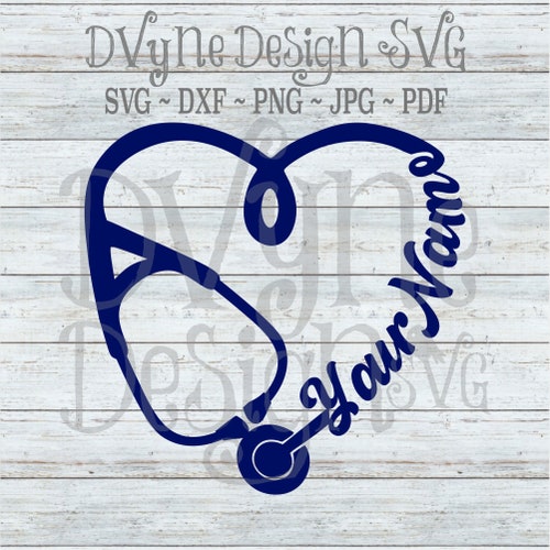 Personalized Stethoscope SVG Stethoscope Heart Cut File for | Etsy