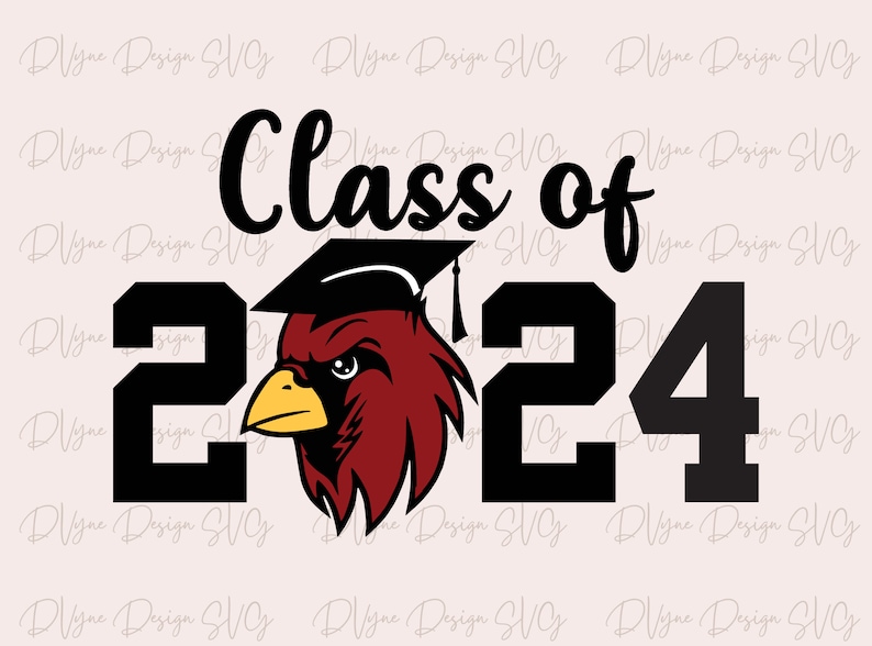 2024 Cardinal Graduate SVG, Class of 2024 Cardinals Silhouette or Cricut Vinyl Cut File, Graduation Gifts, PNG Sublimation T-Shirt Design image 1
