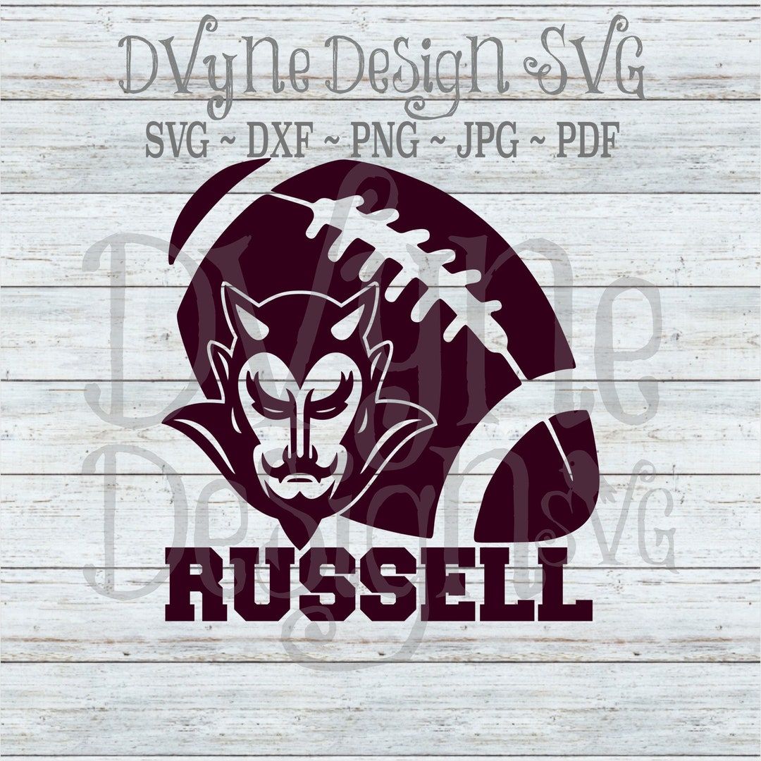 Devils Football SVG Russell Red Devils Football Cut File for Etsy UK