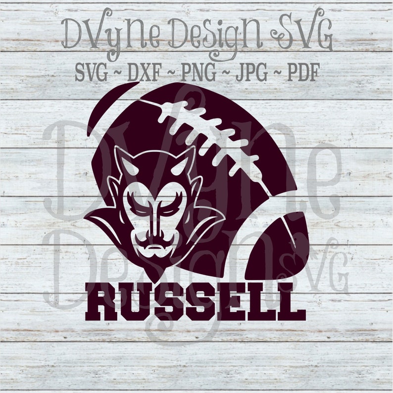 Devils Football SVG Russell Red Devils Football Cut File for - Etsy