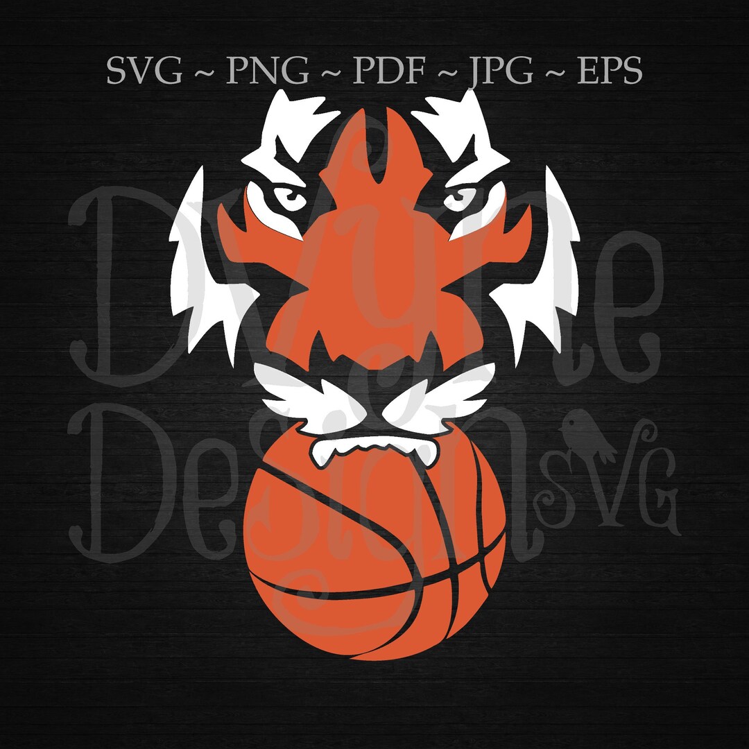 Tiger Basketball SVG for Silhouette or Cricut Machines Tiger Etsy