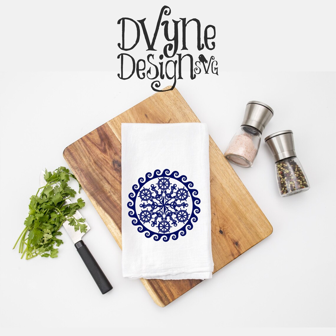 Nautical Mandala SVG Anchor and Ship's Wheel Digital Cut | Etsy