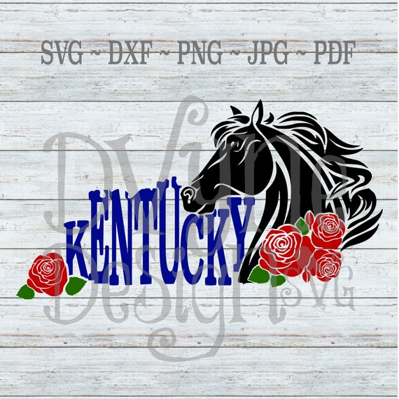 Kentucky Horse Svg Ky Horse And Roses Digital Download For Etsy