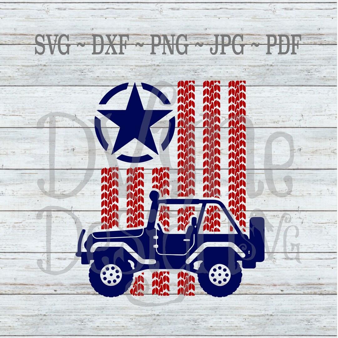 Patriotic Jeep Vertical Flag SVG and PNG Digital Download for - Etsy