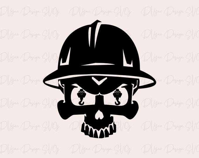 Crane Operator Skull Hard Hat SVG, Crane Operator or Rigger T-shirt ...
