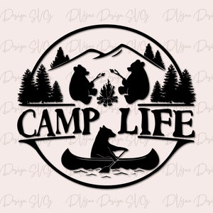 Camping SVG, Camp Life SVG, Camping Bears SVG for Silhouette or Cricut, Digital Clip art png for sublimation, Instant Download