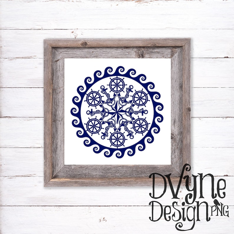 Download Nautical Mandala SVG Anchor and Ship's Wheel Digital Cut ...