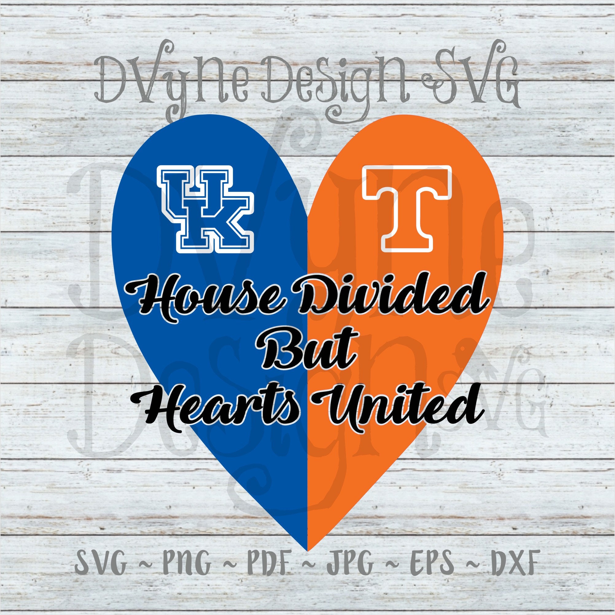 House Divided but Hearts United SVG Kentucky and Tennessee Etsy