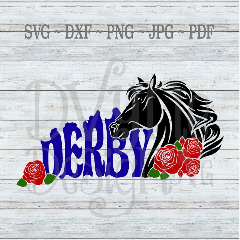Kentucky Derby SVG KY Horse and Roses SVG Silhouette Digital Etsy