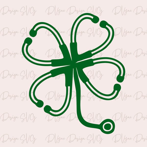 Nurse St. Patrick's Day SVG, Stethoscope SVG, Shamrock Stethoscope, St. Patrick's Day Medical SVG, Nurse svg, Nurse T-shirt Digital Cut File