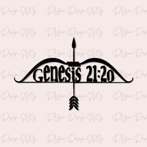 Archery SVG, Genesis 21:20 Bow and Arrow digital download for Silhouette or Cricut Cutting Machine, 300dpi PNG, Instant Download