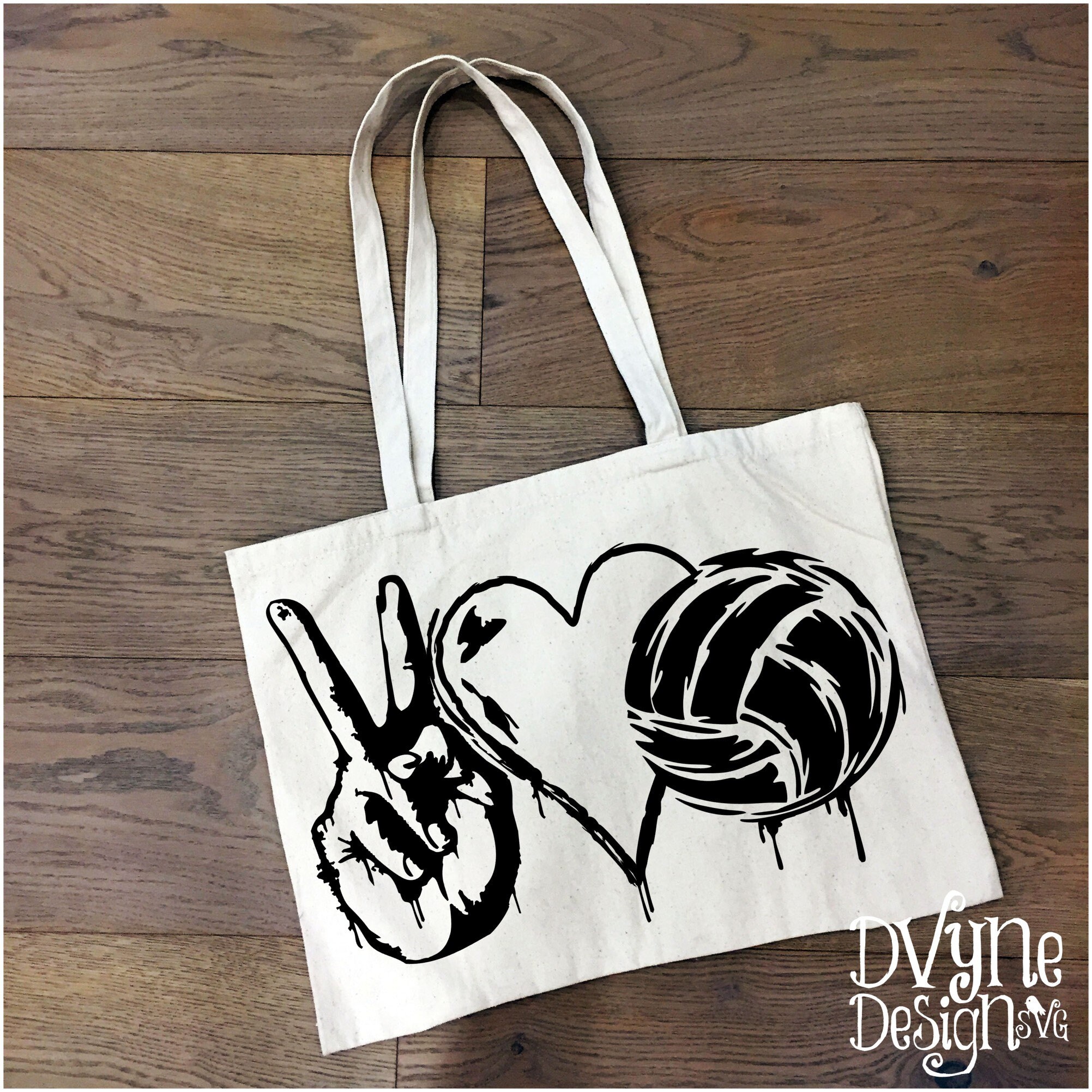 Peace Love Volleyball SVG for Silhouette or Cricut Grunge ...